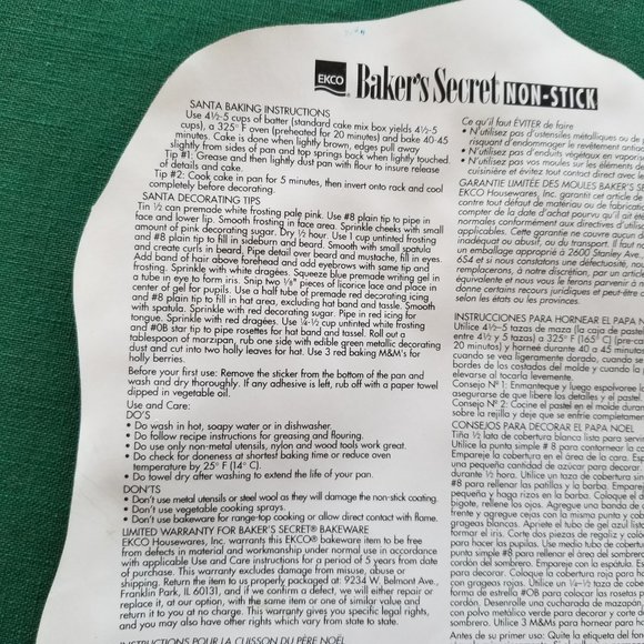 NEW EKCO Baker’s Secret NON-STICK Santa Face Pan - Picture 5 of 6